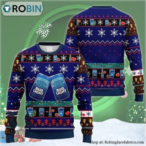 Snowflakes Bud Light Ugly Christmas Sweater