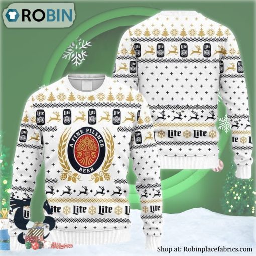 Snowflakes Miller Lite Ugly Christmas Sweater