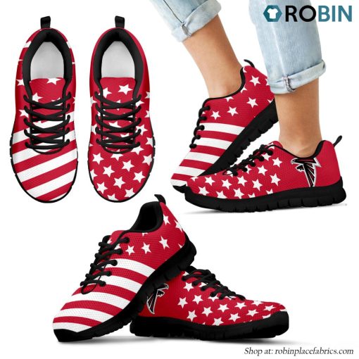 Star America Flag Atlanta Falcons Breathable Running Shoes