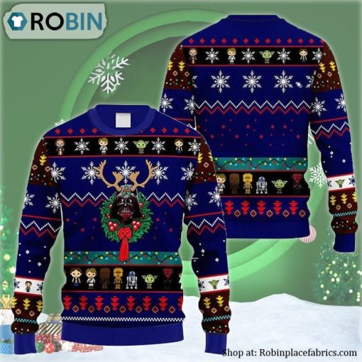 Star Wars Style Darth Reindeer Xmas Ugly Christmas Sweater