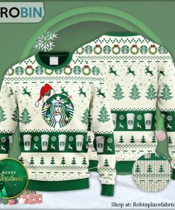 Starbucks Coffee Reindeer Snowy Night Ugly Christmas Sweater Starbucks Coffee Reindeer Snowy Night Ugly Christmas Sweater
