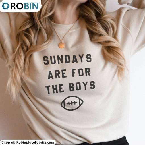 Sundays Are For The Boys Shirt, Cute Football Long Sleeve Unisex T Shirt
