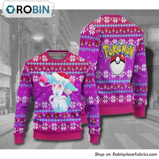 Sylveon Pokemon Anime Christmas Ugly Sweater
