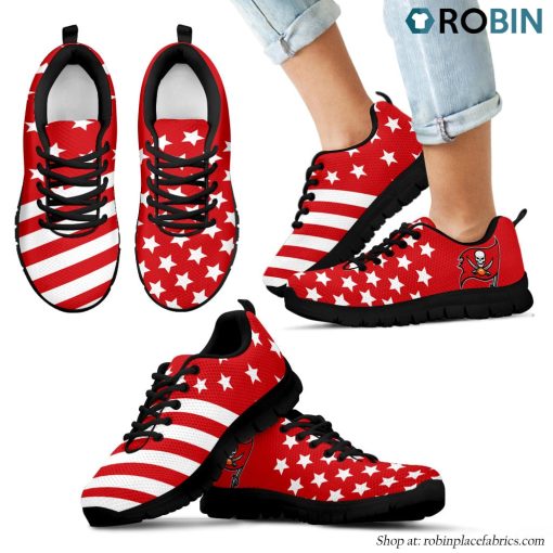 Tampa Bay Buccaneers America Flag Full Stars Stripes Pattern Sneaker