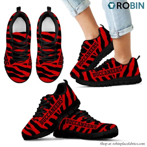 Tampa Bay Buccaneers Tiger Skin Stripes Pattern Printed Breathable Running Shoes