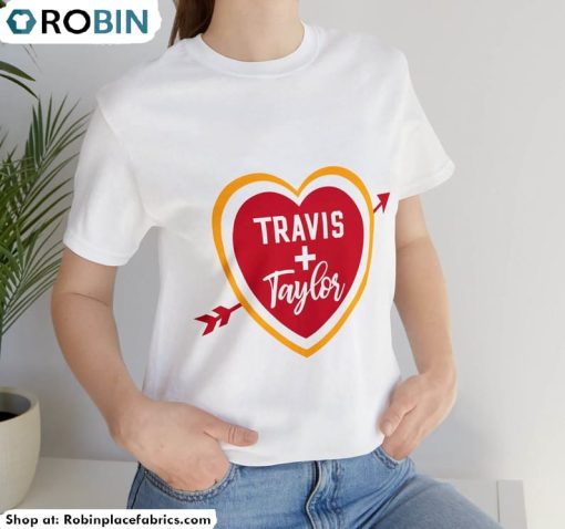 Taylor Swift Travis Kelce Shirt, Heart Decal Tee Tops Unisex Hoodie