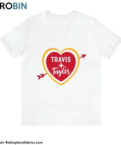 Taylor Swift Travis Kelce Shirt, Heart Decal Tee Tops Unisex Hoodie