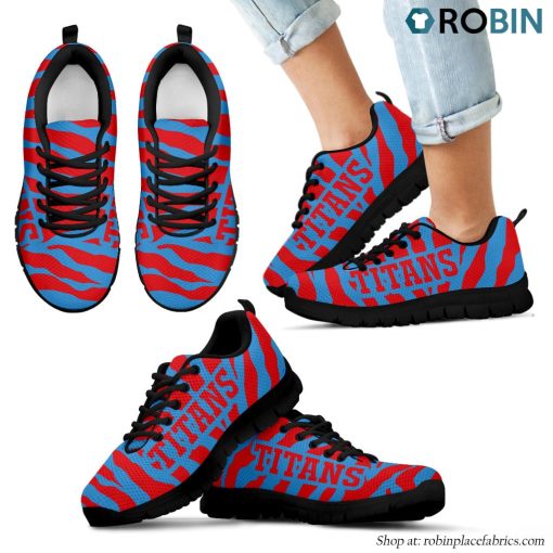 Tennessee Titans Tiger Skin Stripes Pattern Printed Breathable Running Shoes