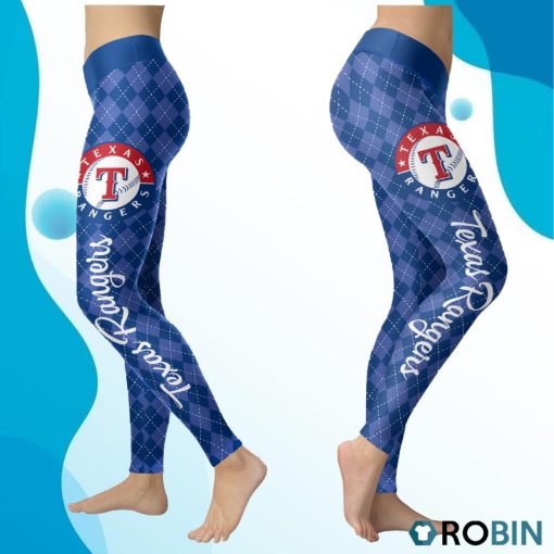 Texas Rangers Caro Seamless Pattern Womens Sports, Running Leggings