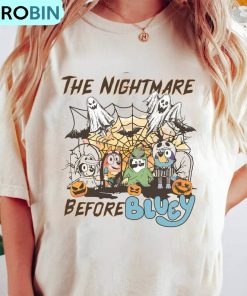 The Nightmare Before Bluey Shirt, Halloween Bluey Short Sleeve Sweater