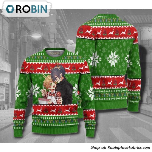 The Promised Neverland Ray X Emma Anime Christmas Ugly Sweater
