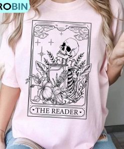 The Reader Tarot Card Skeleton Shirt, Skeleton Reading Unisex Hoodie Sweatshirt