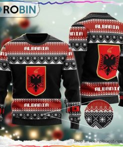 The United States Flag Of Albania Ugly Sweater The United States Flag Of Albania Ugly Sweater