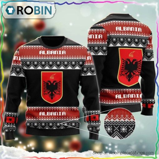 The United States Flag Of Albania Ugly Sweater