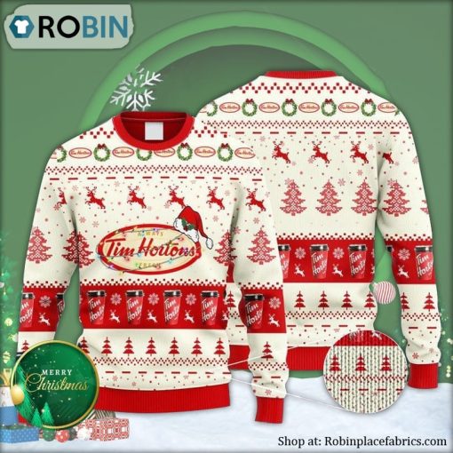 Tim Hortons Snowy Night Ugly Christmas Sweater