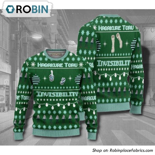 Toru Hagakure My Hero Academia Anime 3D Printed Ugly Christmas Sweater