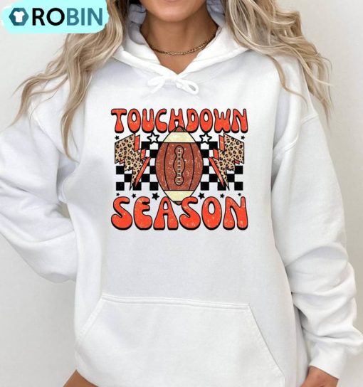 Touchdown Shirt, Peace Love Football Tee Hoodie – Sweatshirt