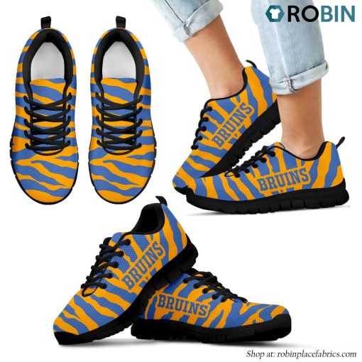 UCLA Bruins Tiger Skin Stripes Pattern Printed Breathable Running Shoes