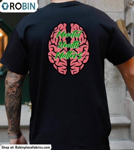 Unique Mental Health Matters Shirt, Mental Health Brain Long Sleeve Short Sleeve