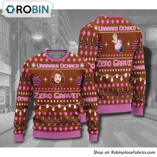 Uraraka Ochako My Hero Academia Anime 3D Printed Ugly Christmas Sweater