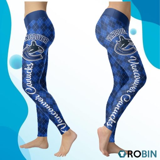 Vancouver Canucks Caro Seamless Pattern Womens Sports, Running Leggings