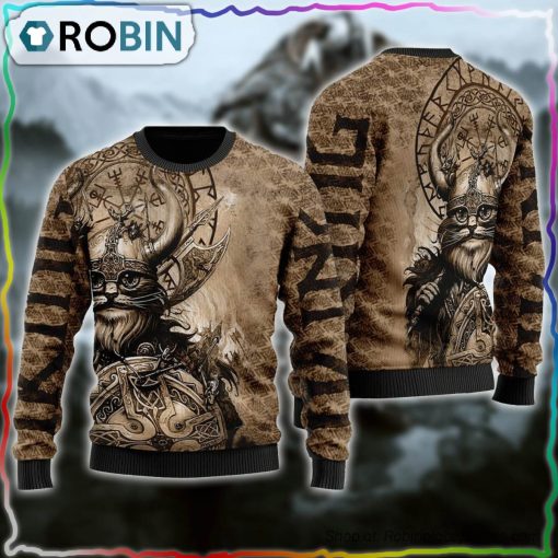 Viking Cat Ugly Christmas Sweater