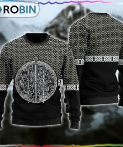 Viking Sword Black Ugly Christmas Sweater