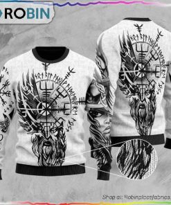 Viking Valkyrie Odin’s Raven Valknut Ugly Christmas Sweater Viking Valkyrie Odin’s Raven Valknut Ugly Christmas Sweater