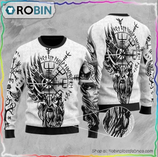 Viking Valkyrie Odin’s Raven Valknut Ugly Christmas Sweater