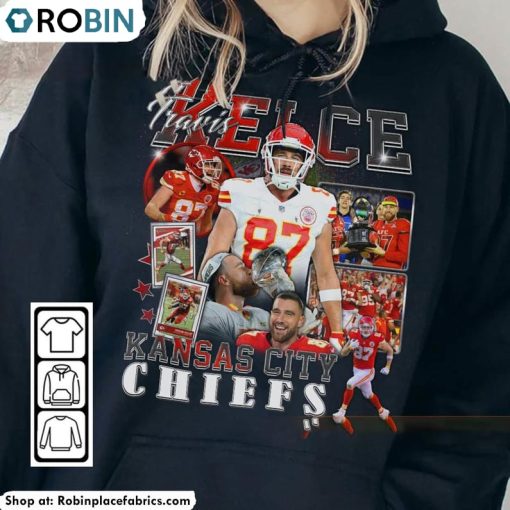 Vinatge Travis Kelce Shirt, Kansas City Football Crewneck Sweater