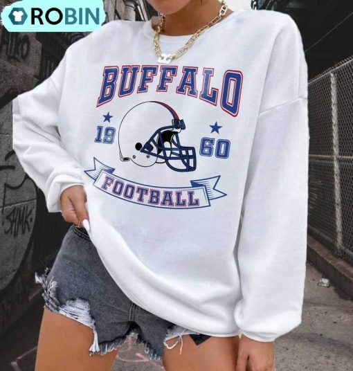 Vintage Buffalo Football Shirt, Bill Football Tee Tops Crewneck