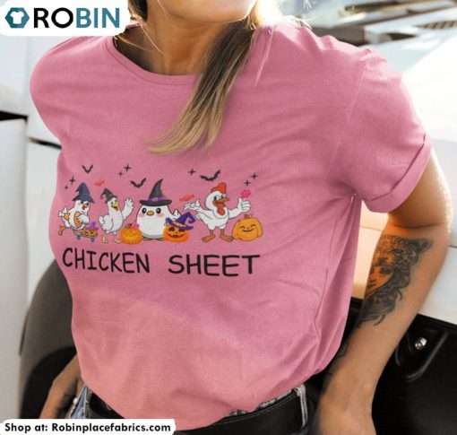 Vintage Chicken Sheet Shirt, Halloween Chickens Long Sleeve Sweater