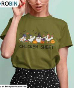Vintage Chicken Sheet Shirt, Halloween Chickens Long Sleeve Sweater
