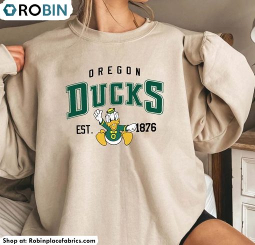 Vintage Ncaa Oregon Est 1876 Shirt, Ducks Short Sleeve Unisex Hoodie
