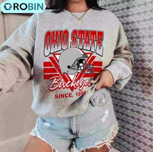 Vintage Ncaa Retro Shirt, Ohio State Football Short Sleeve Sweatshirt