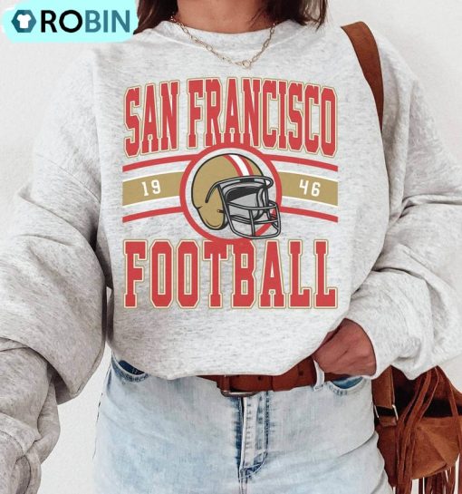 Vintage San Francisco Football Shirt, The Niners San Francisco Unisex Hoodie Crewneck