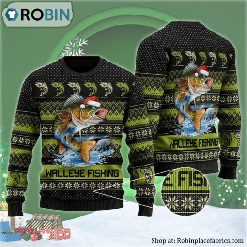 Walleye Fishing Ugly Christmas Sweater