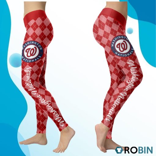 Washington Nationals Caro Seamless Pattern Womens Sports, Running Leggings