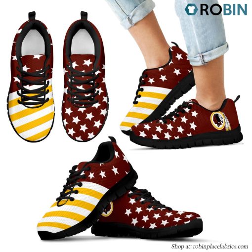 Washington Redskins America Flag Full Stars Stripes Pattern Sneaker