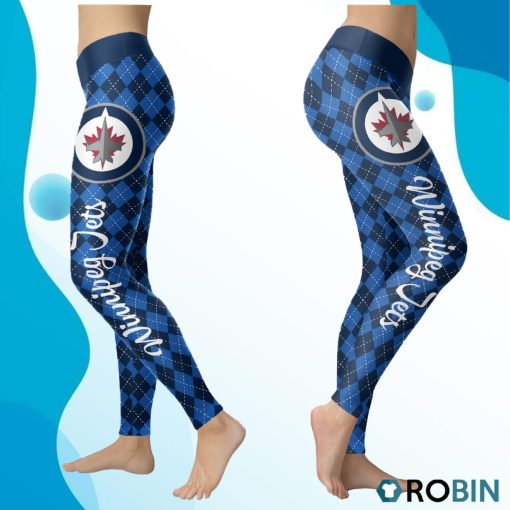 Winnipeg Jets Caro Seamless Pattern Womens Sports, Running Leggings