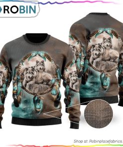 Wolf Native American Ugly Christmas Sweater