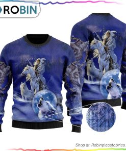 Wolf Native Ugly Christmas Sweater