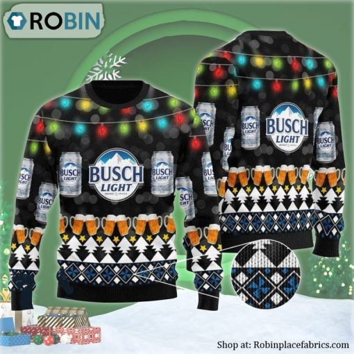Xmas Busch Light Ugly Christmas Sweater