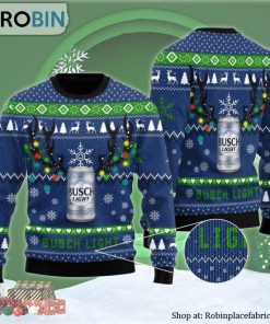 Xmas Deer Busch Light Ugly Christmas Sweater