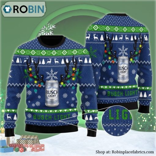 Xmas Deer Busch Light Ugly Christmas Sweater