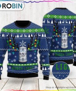 Xmas Deer Busch Light Ugly Christmas Sweater