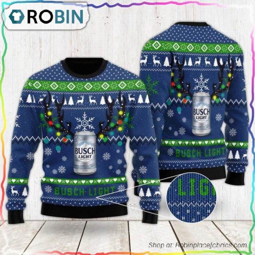 Xmas Deer Busch Light Ugly Christmas Sweater