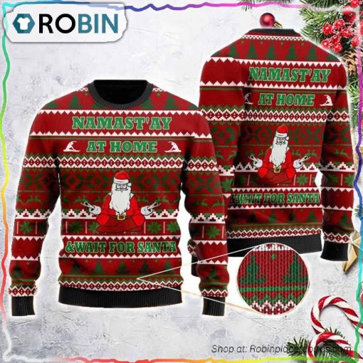 Yoga With Santa Claus Ugly Christmas Sweater