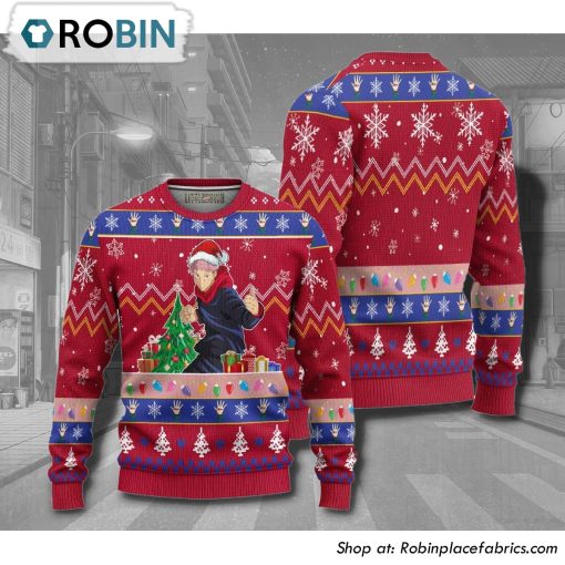 Yuji Itadori Jujutsu Kaisen Anime Christmas Ugly Sweater