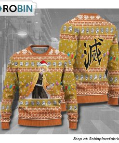 Zenitsu Demon Slayer Anime Christmas Ugly Sweater